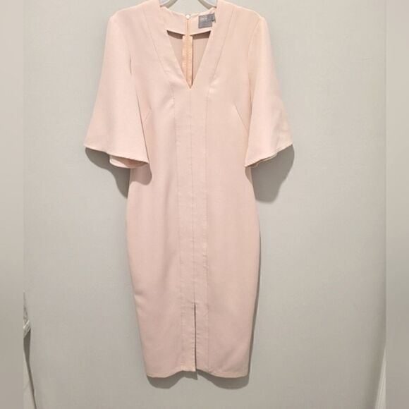 ASOS flutter sleeve 👗dress,  front slit. Size 0 - Picture 2 of 11